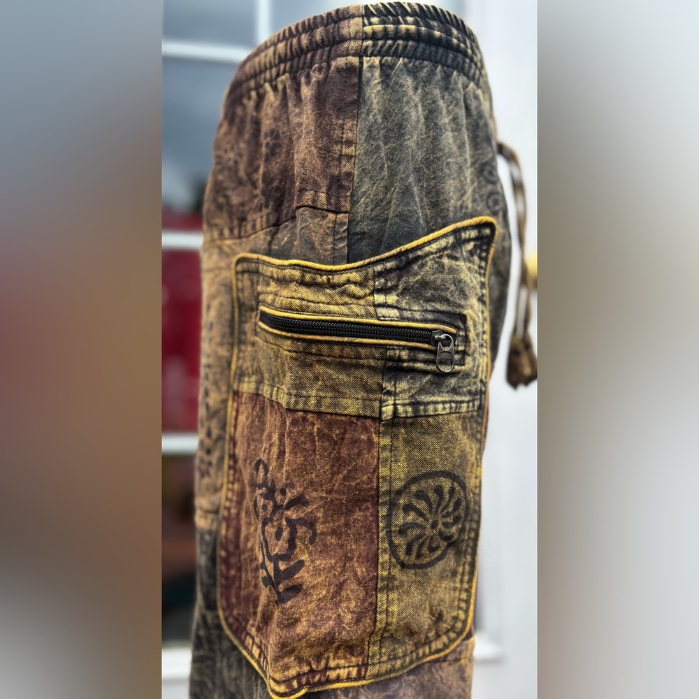 Multicolor Patchwork Cargo Pants - image 3